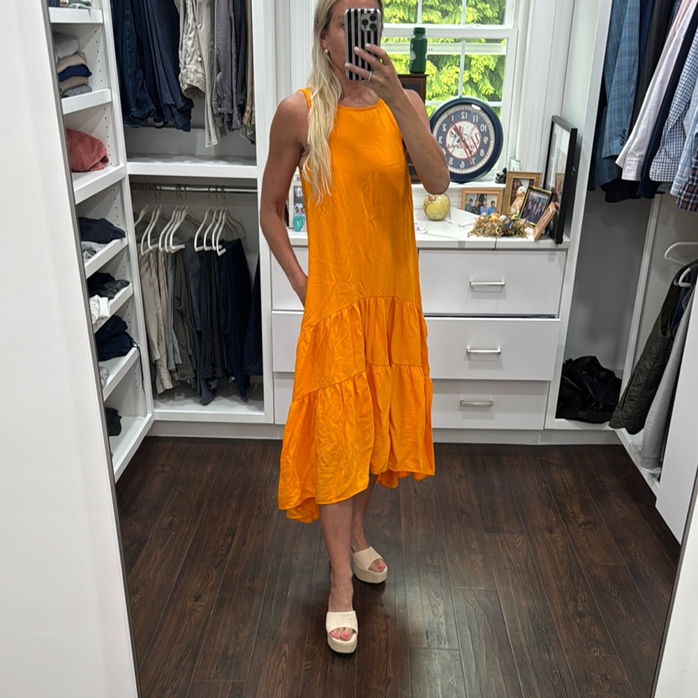 Maeve S Orange Sleeveless Dress
